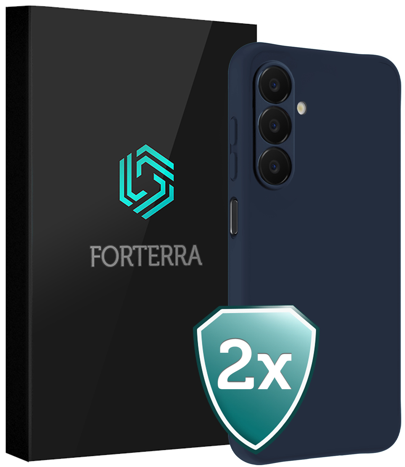 Forterra Forterra Samsung Galaxy A18 Hoesje Siliconen - Donkerblauw - 2 PACK