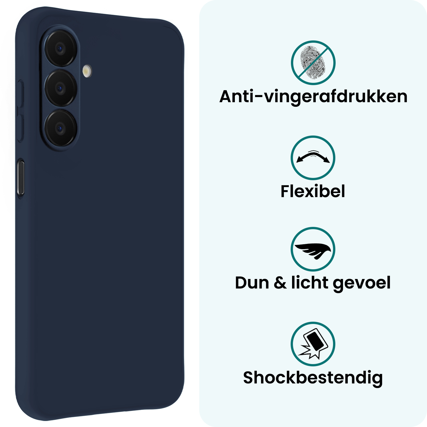 Forterra Forterra Samsung Galaxy A18 Hoesje Siliconen - Donkerblauw - 2 PACK