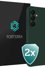 Forterra Forterra Samsung Galaxy A18 Hoesje Siliconen - Donkergroen - 2 PACK