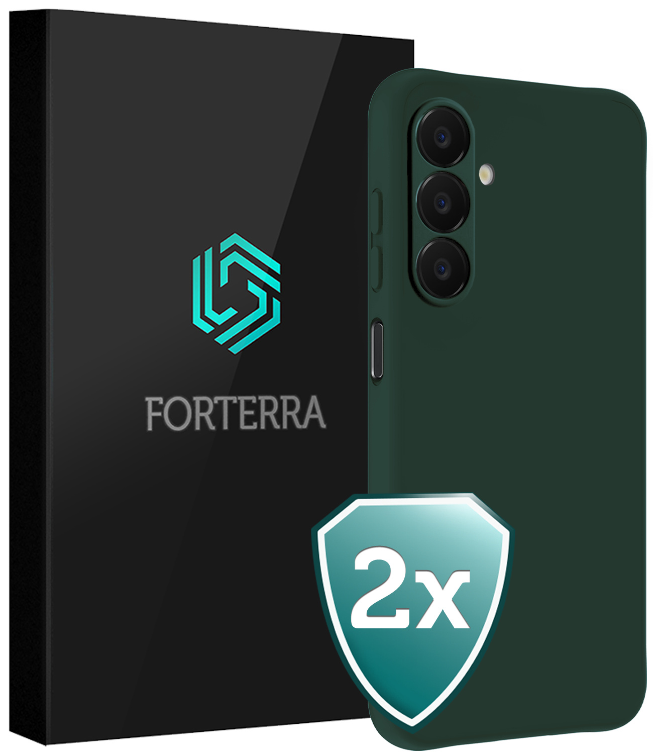 Forterra Forterra Samsung Galaxy A18 Hoesje Siliconen - Donkergroen - 2 PACK