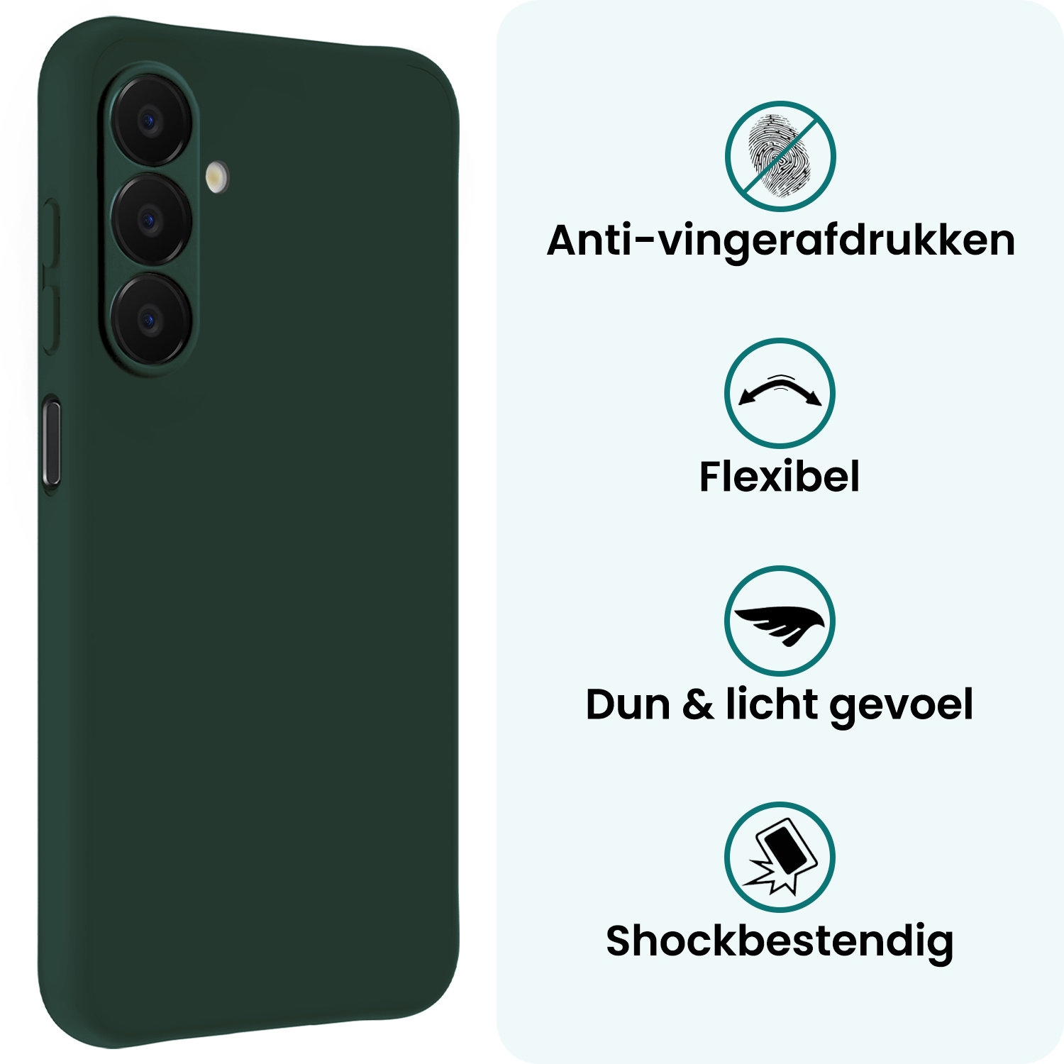 Forterra Forterra Samsung Galaxy A18 Hoesje Siliconen - Donkergroen - 2 PACK