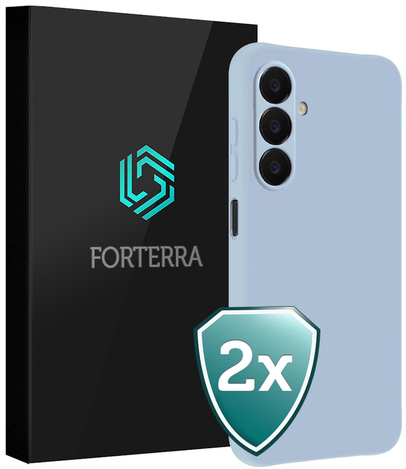 Forterra Forterra Samsung Galaxy A18 Hoesje Siliconen - Lichtblauw - 2 PACK