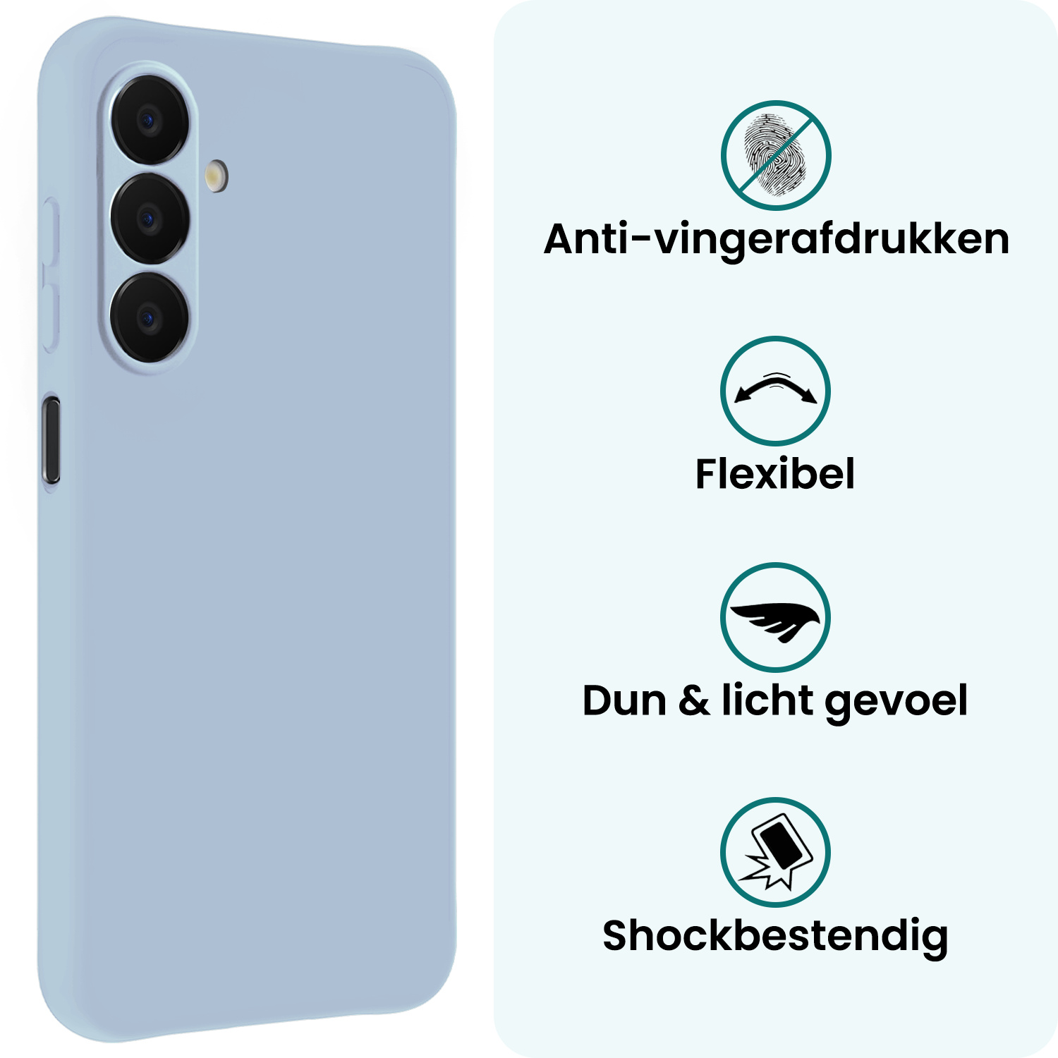 Forterra Forterra Samsung Galaxy A18 Hoesje Siliconen - Lichtblauw - 2 PACK