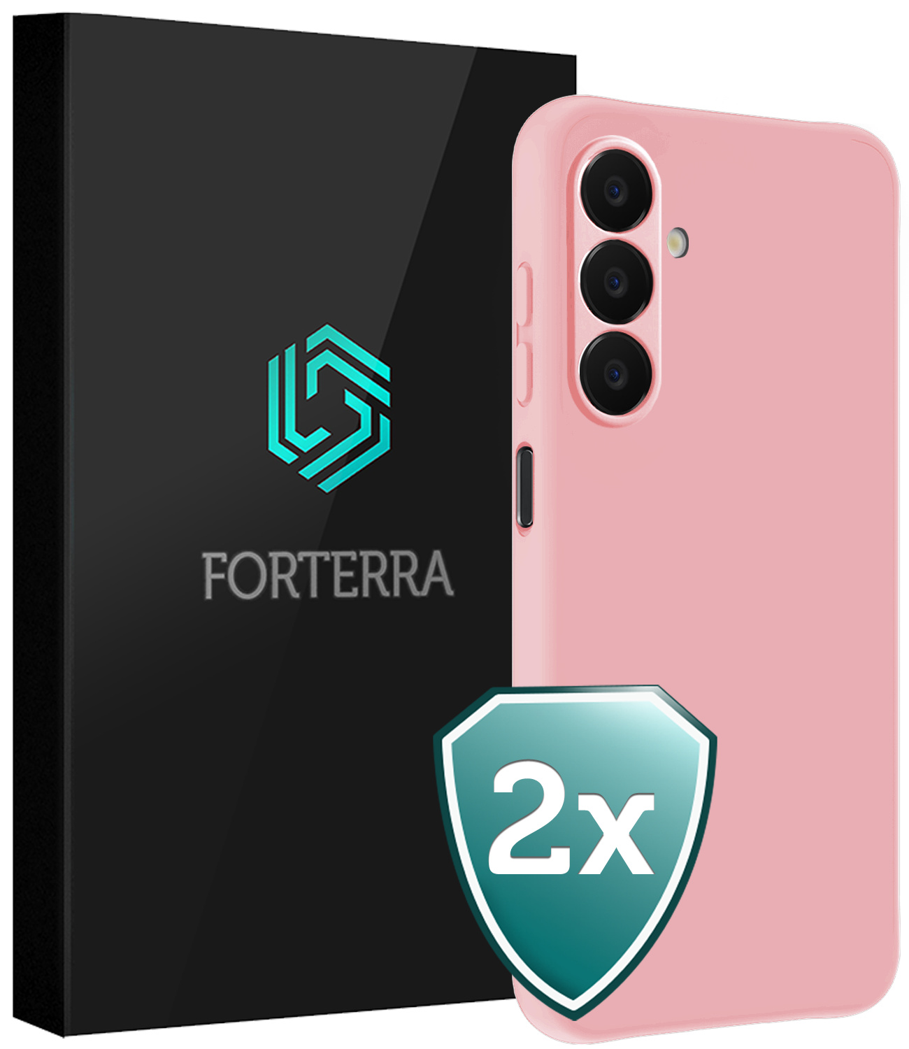 Forterra Forterra Samsung Galaxy A18 Hoesje Siliconen - Lichtroze - 2 PACK