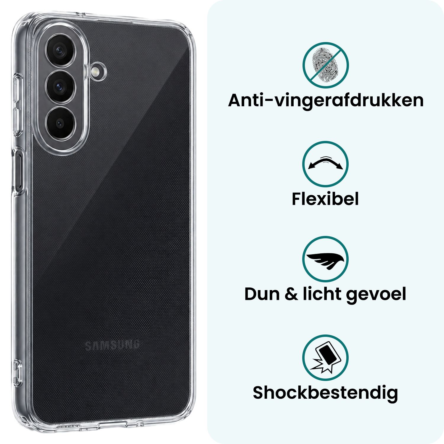 Forterra Forterra Samsung Galaxy A18 Hoesje Siliconen - Transparant - 2 PACK
