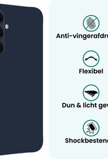 Forterra Forterra Samsung Galaxy A18 Hoesje Siliconen Met Screenprotector - Donkerblauw