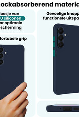Forterra Forterra Samsung Galaxy A18 Hoesje Siliconen Met Screenprotector - Donkerblauw