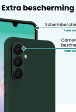 Forterra Forterra Samsung Galaxy A18 Hoesje Siliconen Met Screenprotector - Donkergroen