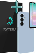 Forterra Forterra Samsung Galaxy A18 Hoesje Siliconen Met Screenprotector - Lichtblauw