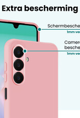 Forterra Forterra Samsung Galaxy A18 Hoesje Siliconen Met Screenprotector - Lichtroze
