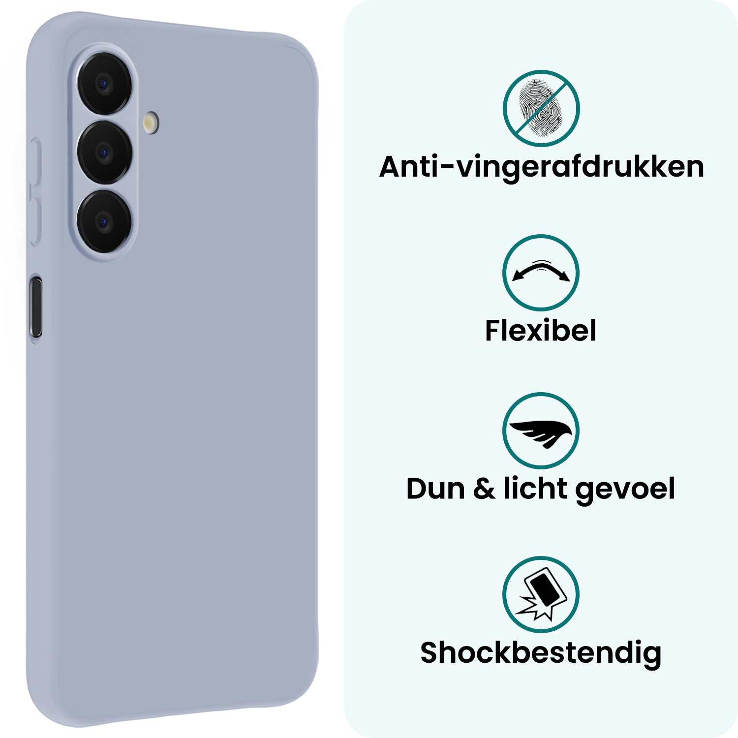 Forterra Forterra Samsung Galaxy A18 Hoesje Siliconen Met Screenprotector - Lila