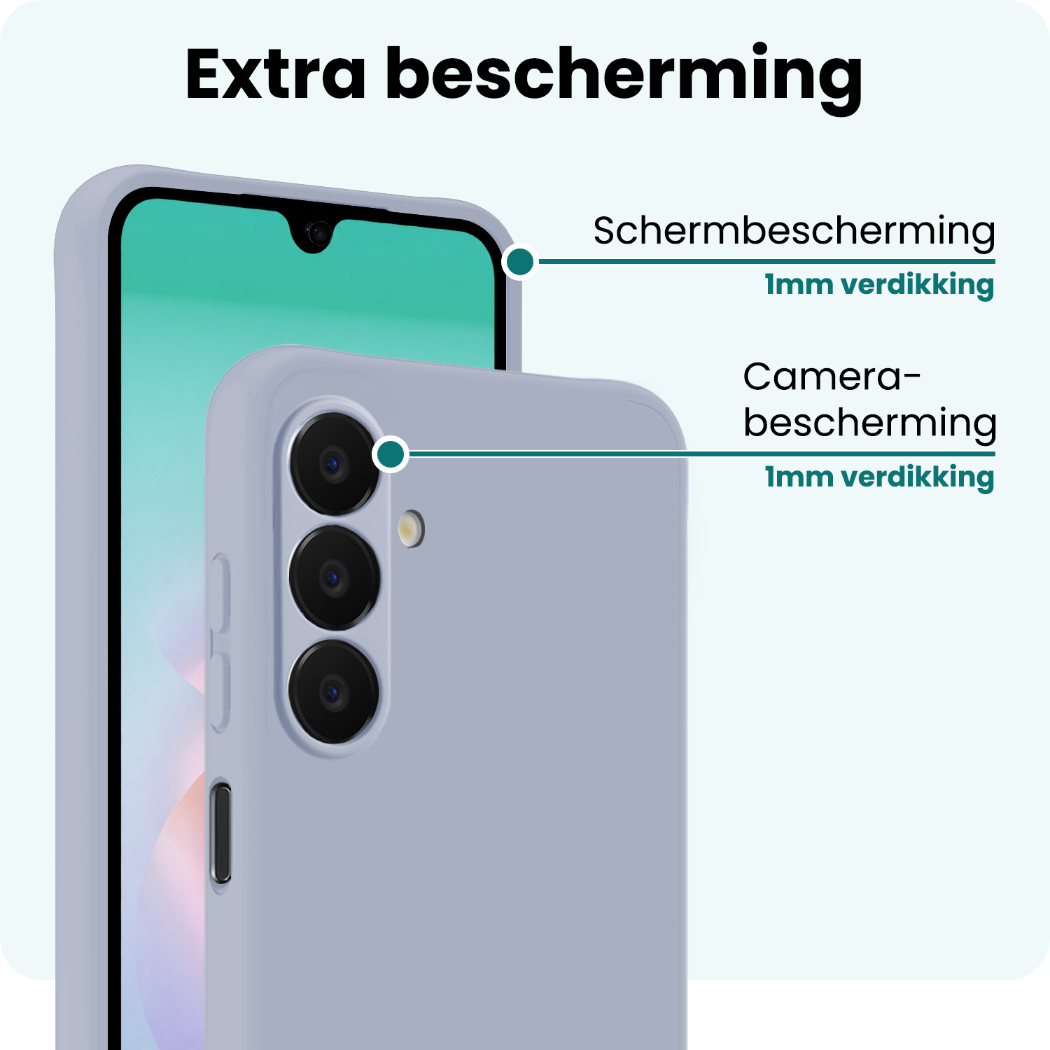 Forterra Forterra Samsung Galaxy A18 Hoesje Siliconen Met Screenprotector - Lila