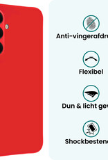 Forterra Forterra Samsung Galaxy A18 Hoesje Siliconen Met Screenprotector - Rood