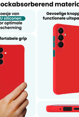Forterra Forterra Samsung Galaxy A18 Hoesje Siliconen Met Screenprotector - Rood