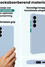 Forterra Forterra Samsung Galaxy A18 Hoesje Siliconen Met 2x Screenprotector - Lichtblauw