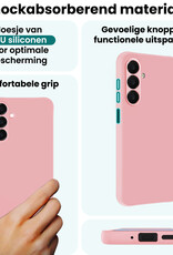 Forterra Forterra Samsung Galaxy A18 Hoesje Siliconen Met 2x Screenprotector - Lichtroze