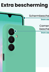 Forterra Forterra Samsung Galaxy A18 Hoesje Siliconen Met 2x Screenprotector - Mintgroen