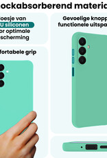 Forterra Forterra Samsung Galaxy A18 Hoesje Siliconen Met 2x Screenprotector - Mintgroen