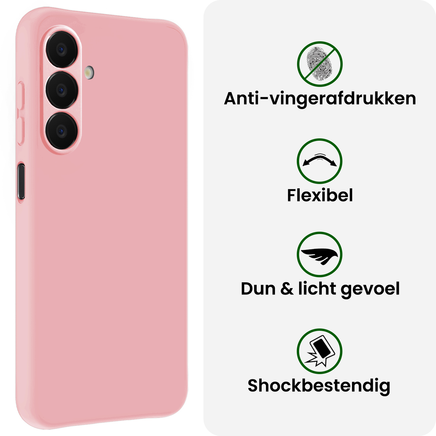 BASEY. BASEY. Samsung Galaxy A18 Hoesje Siliconen - Lichtroze - 2 PACK