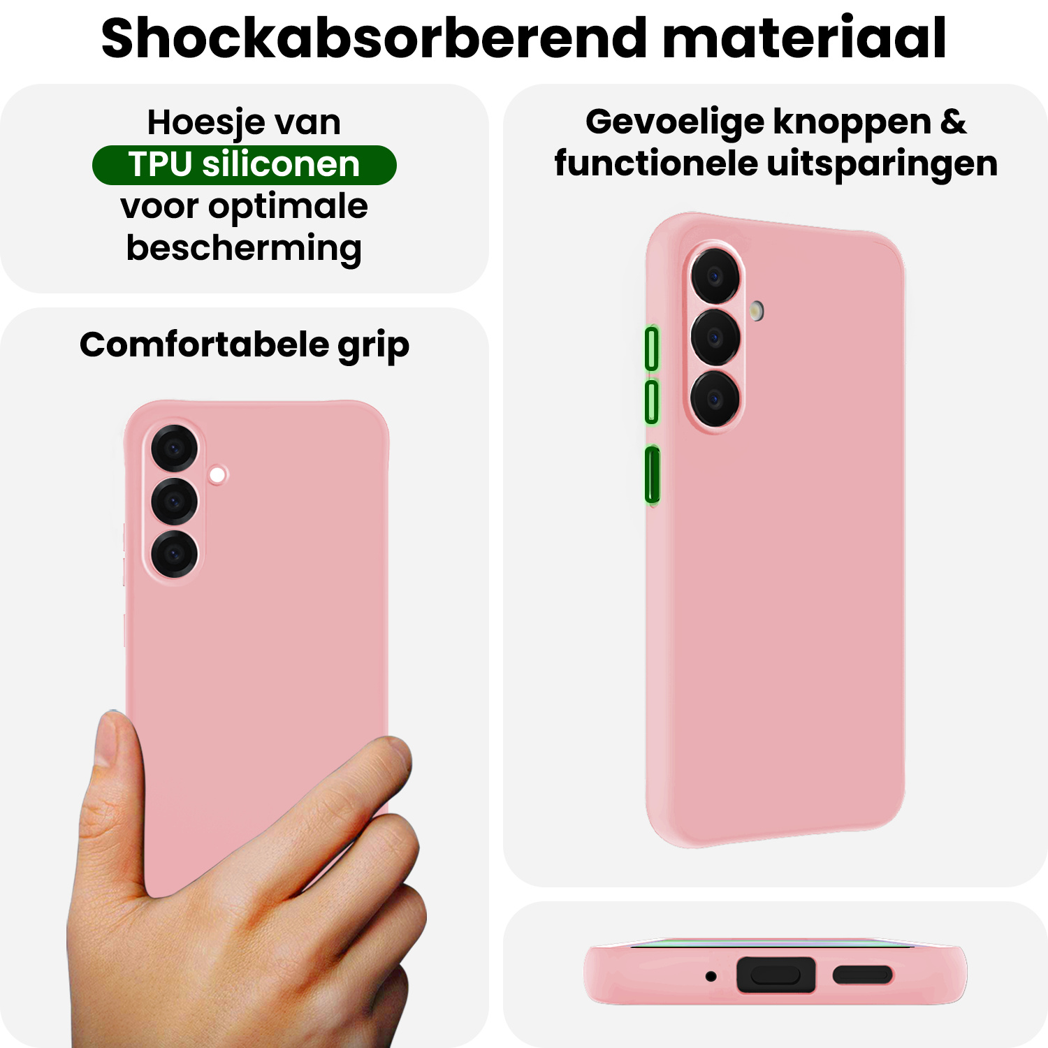 BASEY. BASEY. Samsung Galaxy A18 Hoesje Siliconen - Lichtroze - 2 PACK