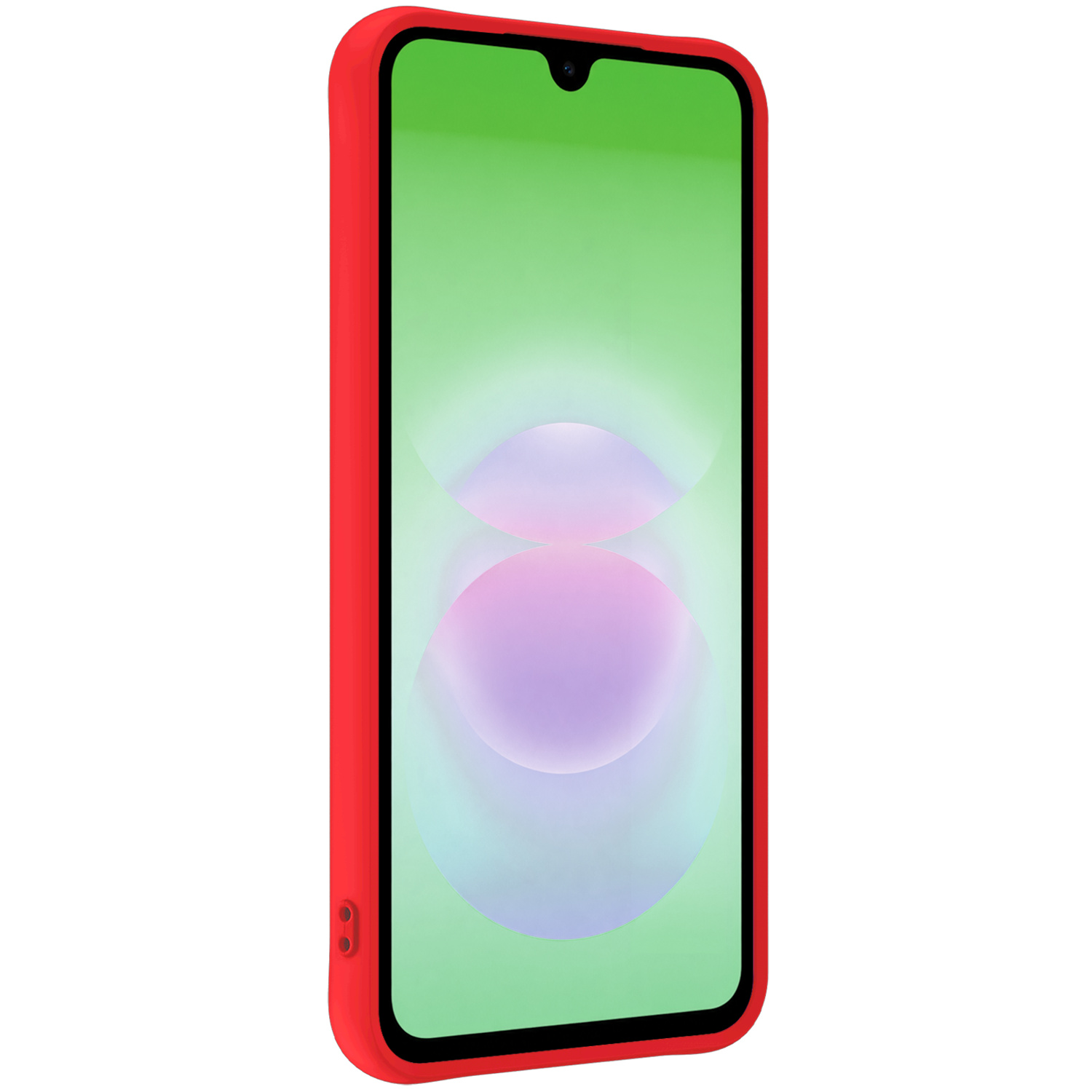 BASEY. BASEY. Samsung Galaxy A18 Hoesje Siliconen Met Screenprotector - Rood