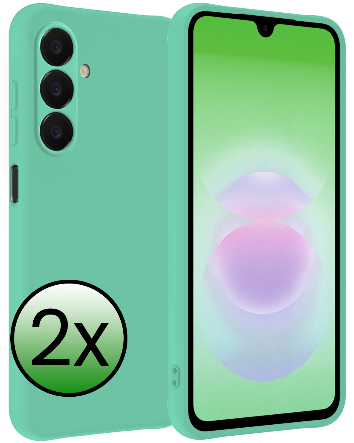 BASEY. BASEY. Samsung Galaxy A18 Hoesje Siliconen - Mintgroen - 2 PACK