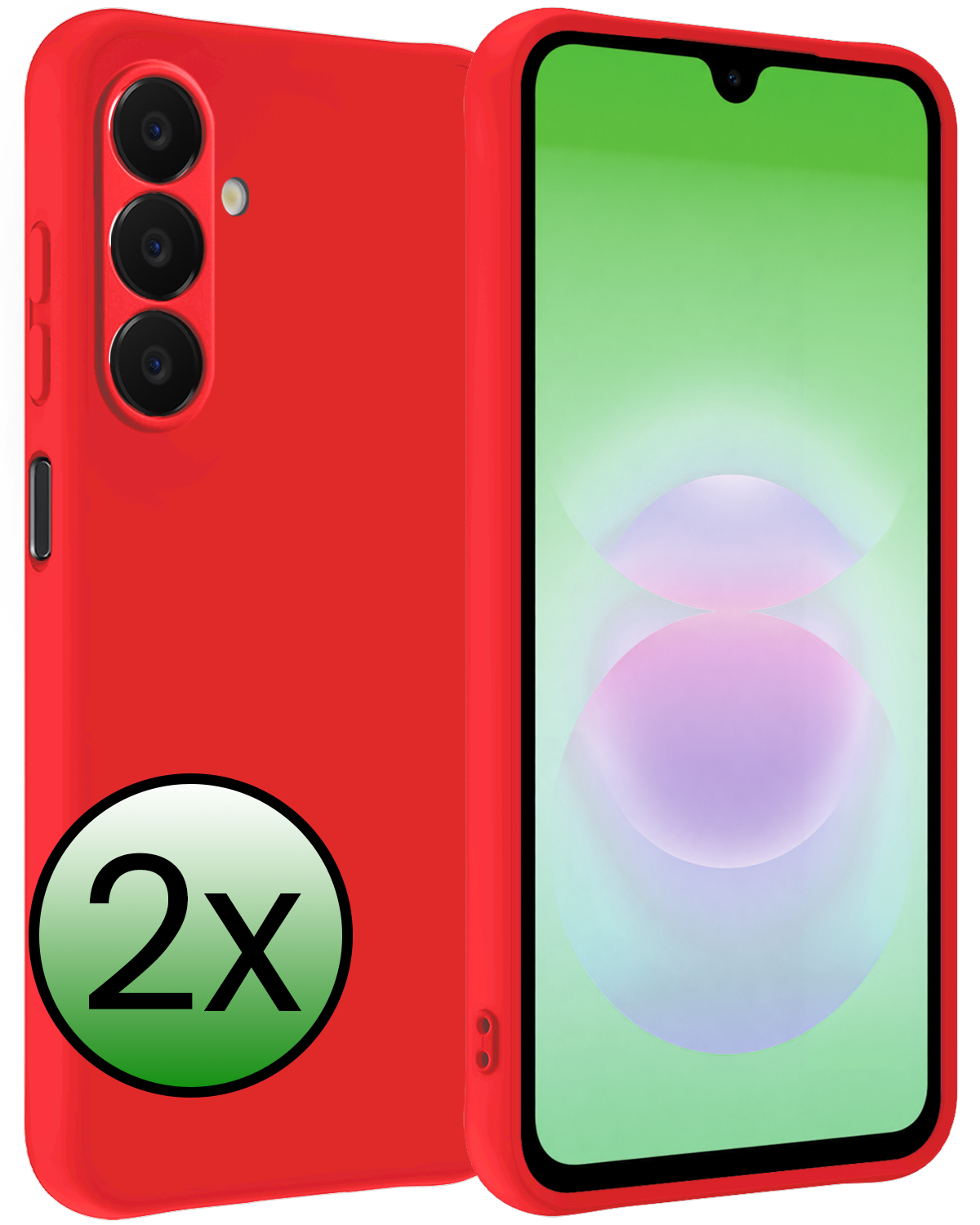 BASEY. BASEY. Samsung Galaxy A18 Hoesje Siliconen - Rood - 2 PACK