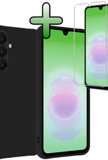 BASEY. BASEY. Samsung Galaxy A18 Hoesje Siliconen Met Screenprotector - Zwart