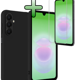 BASEY. BASEY. Samsung Galaxy A18 Hoesje Siliconen Met Screenprotector - Zwart