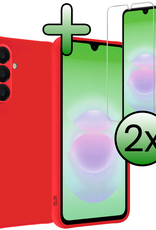BASEY. BASEY. Samsung Galaxy A18 Hoesje Siliconen Met 2x Screenprotector - Rood