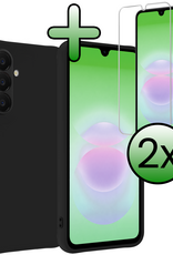 BASEY. BASEY. Samsung Galaxy A18 Hoesje Siliconen Met 2x Screenprotector - Zwart