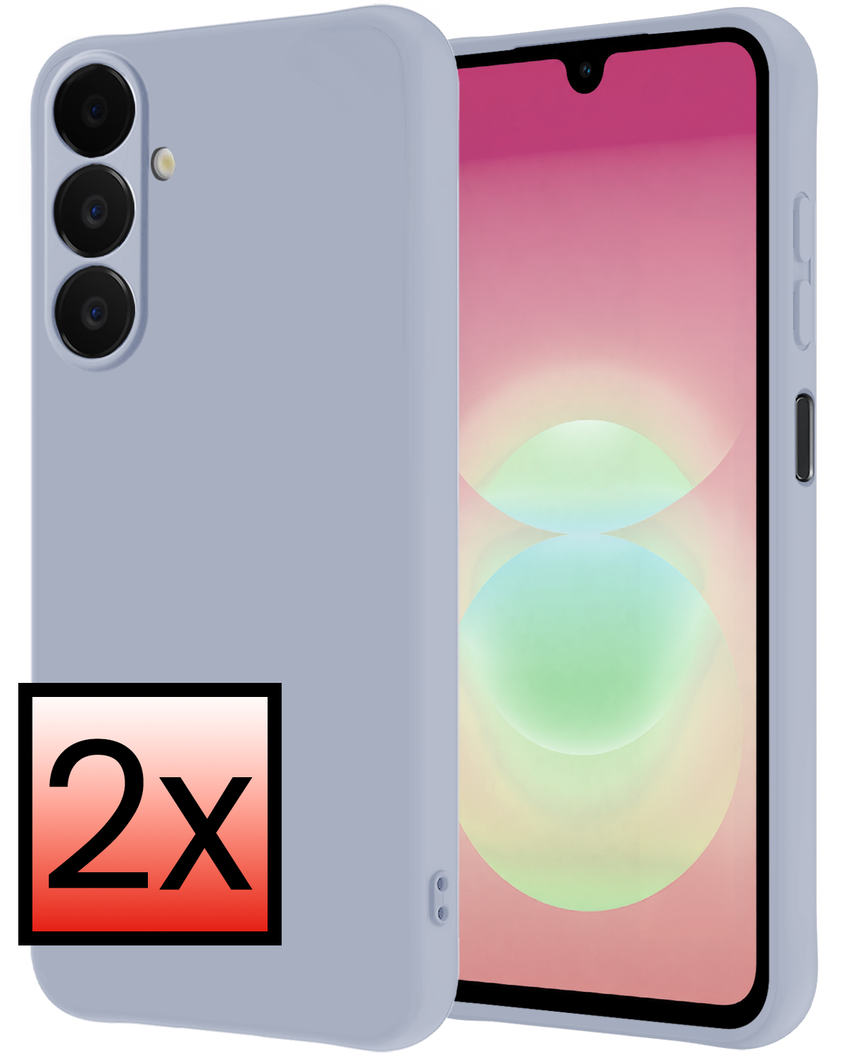 NoXx NoXx Samsung Galaxy A18 Hoesje Siliconen - Lila - 2 PACK