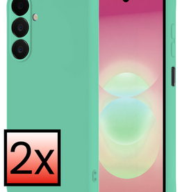 NoXx NoXx Samsung Galaxy A18 Hoesje Siliconen - Mintgroen - 2 PACK