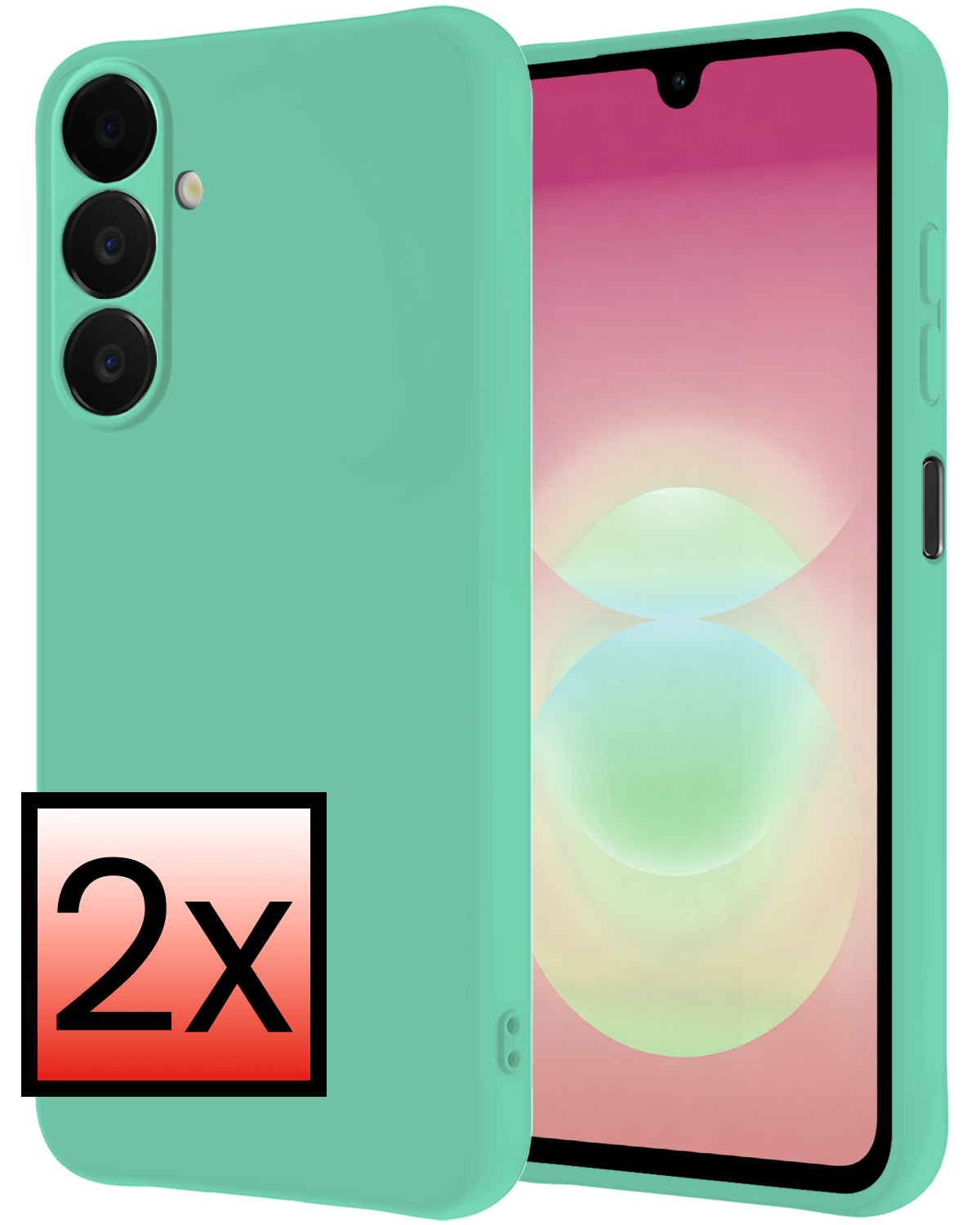 NoXx NoXx Samsung Galaxy A18 Hoesje Siliconen - Mintgroen - 2 PACK