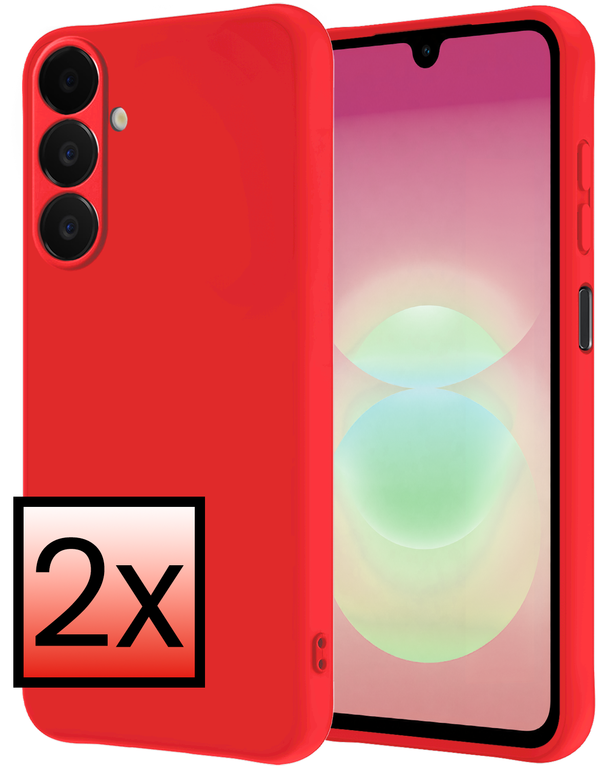 NoXx NoXx Samsung Galaxy A18 Hoesje Siliconen - Rood - 2 PACK