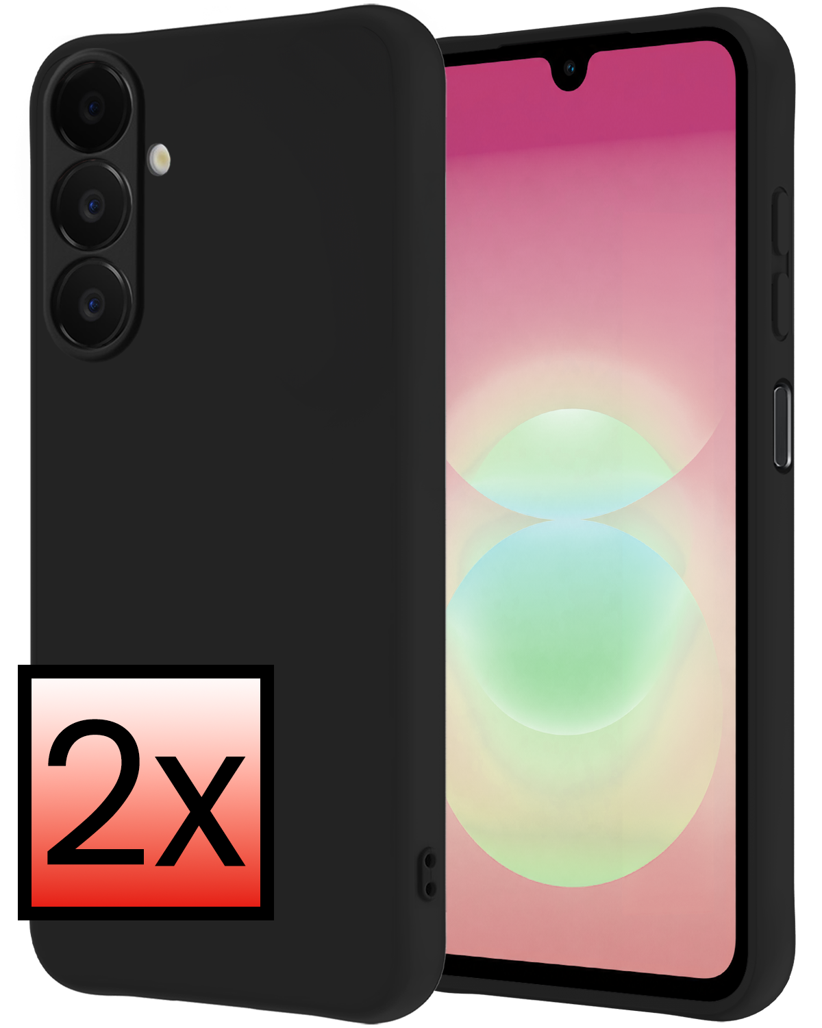 NoXx NoXx Samsung Galaxy A18 Hoesje Siliconen - Zwart - 2 PACK