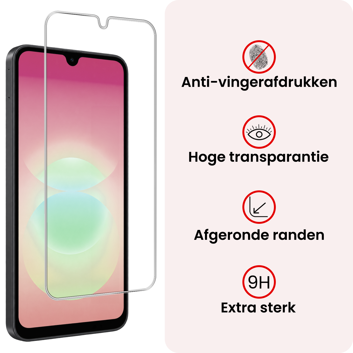 NoXx NoXx Samsung Galaxy A18 Hoesje Siliconen Met Screenprotector - Rood
