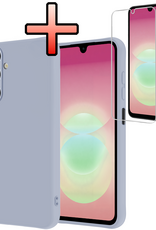 NoXx NoXx Samsung Galaxy A18 Hoesje Siliconen Met Screenprotector - Lila