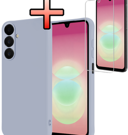 NoXx NoXx Samsung Galaxy A18 Hoesje Siliconen Met Screenprotector - Lila