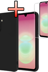 NoXx NoXx Samsung Galaxy A18 Hoesje Siliconen Met Screenprotector - Zwart