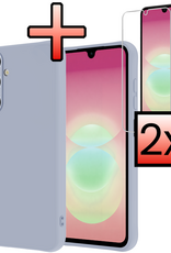 NoXx NoXx Samsung Galaxy A18 Hoesje Siliconen Met 2x Screenprotector - Lila