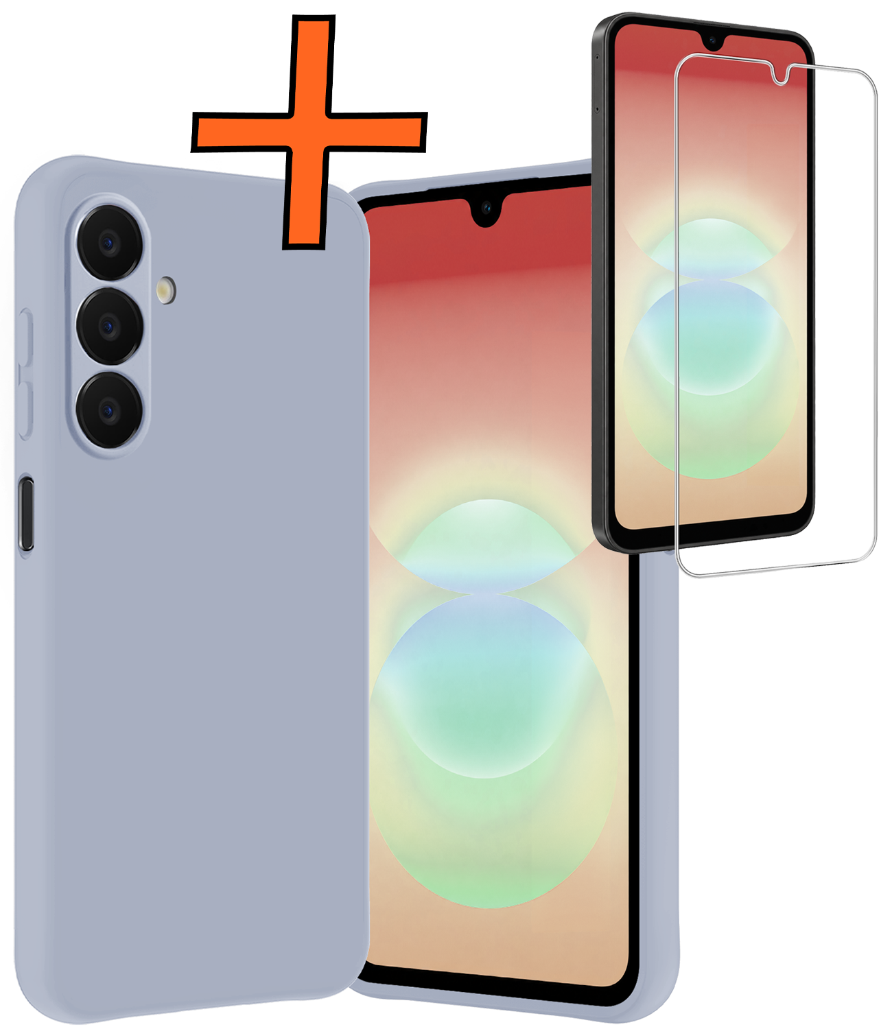 Nomfy Nomfy Samsung Galaxy A18 Hoesje Siliconen Met Screenprotector - Lila