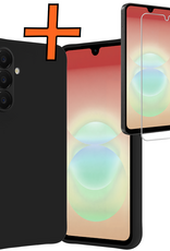 Nomfy Nomfy Samsung Galaxy A18 Hoesje Siliconen Met Screenprotector - Zwart