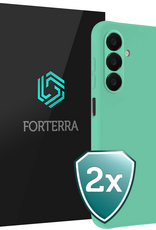 Forterra Forterra Samsung Galaxy A18 Hoesje Siliconen - Mintgroen - 2 PACK