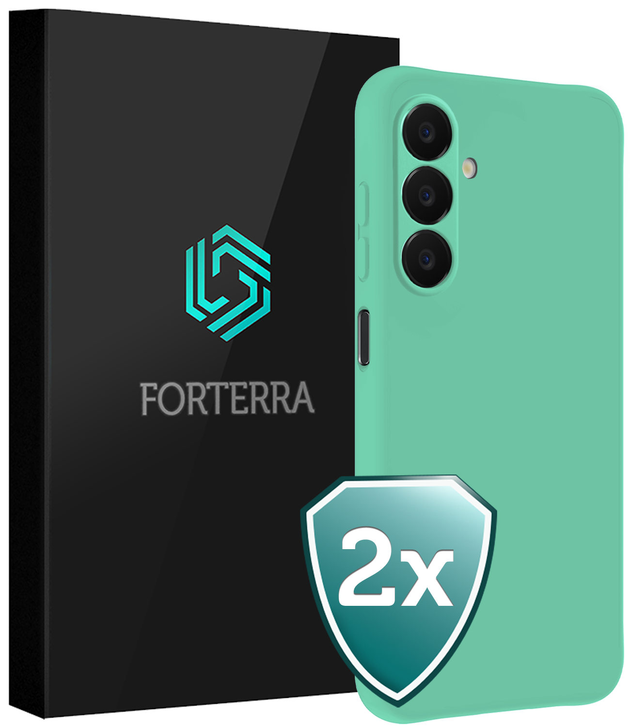 Forterra Forterra Samsung Galaxy A18 Hoesje Siliconen - Mintgroen - 2 PACK