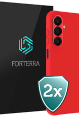 Forterra Forterra Samsung Galaxy A18 Hoesje Siliconen - Rood - 2 PACK