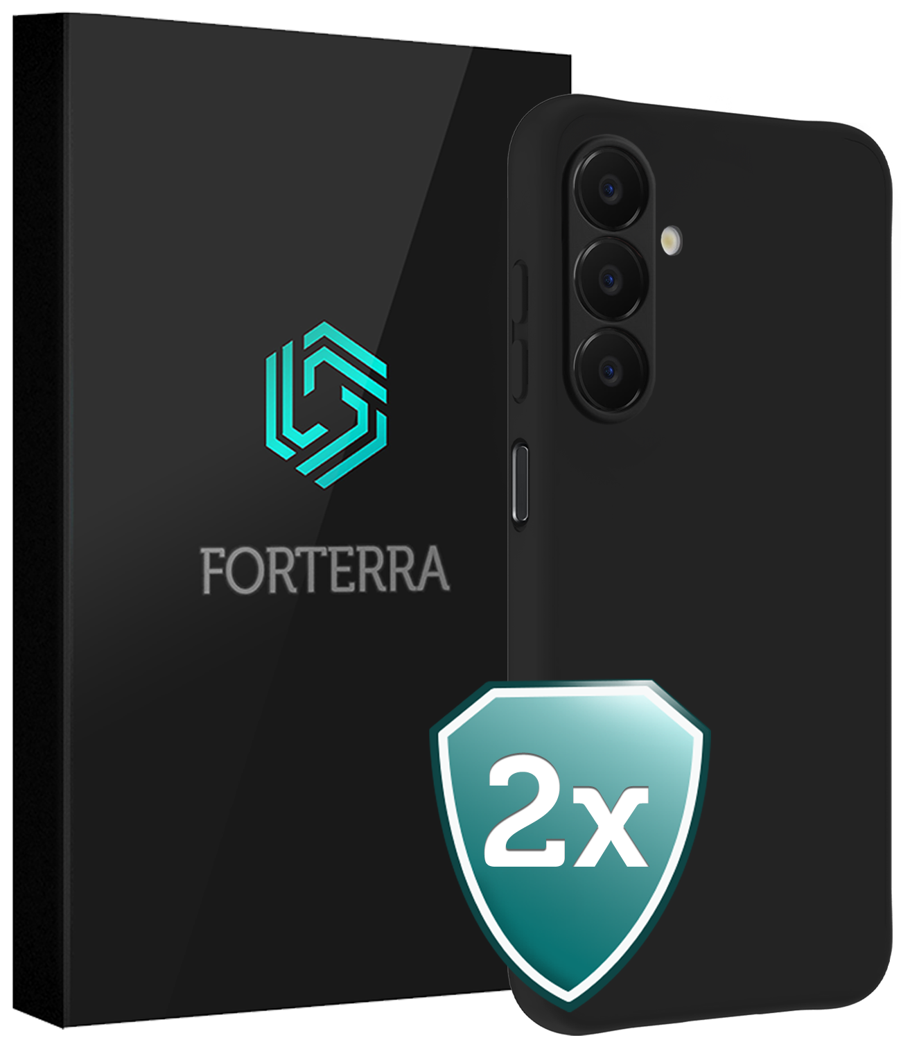 Forterra Forterra Samsung Galaxy A18 Hoesje Siliconen - Zwart - 2 PACK