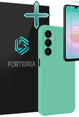 Forterra Forterra Samsung Galaxy A18 Hoesje Siliconen Met Screenprotector - Mintgroen