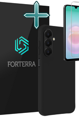 Forterra Forterra Samsung Galaxy A18 Hoesje Siliconen Met Screenprotector - Zwart