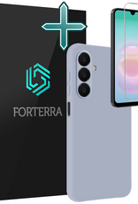 Forterra Forterra Samsung Galaxy A18 Hoesje Siliconen Met Screenprotector - Lila